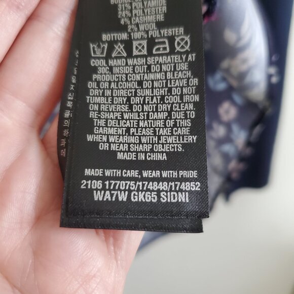 TED BAKER Sidni Kyoto Garden Layer Sweater Twofer Cashmere Blend Womens 1, Small - Picture 11 of 14